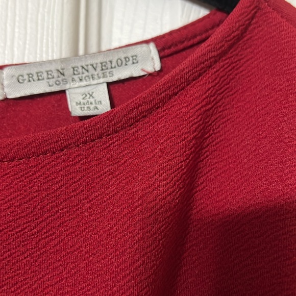 NORDSTROM Green envelope Bell-Sleeved Top - Picture 2 of 4